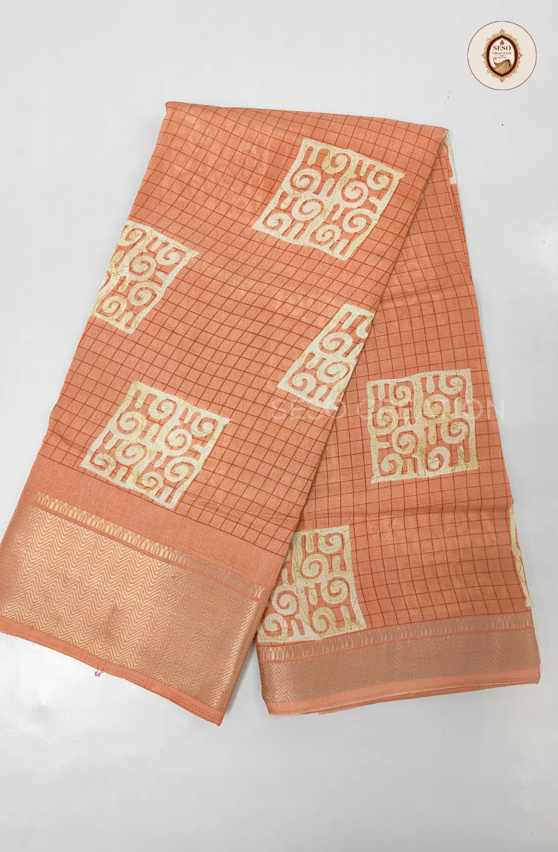 Dola Silk Saree - Peach