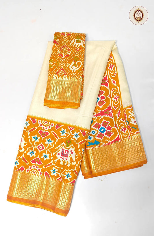 Elegant Pochampalli Silk Saree - Yellow