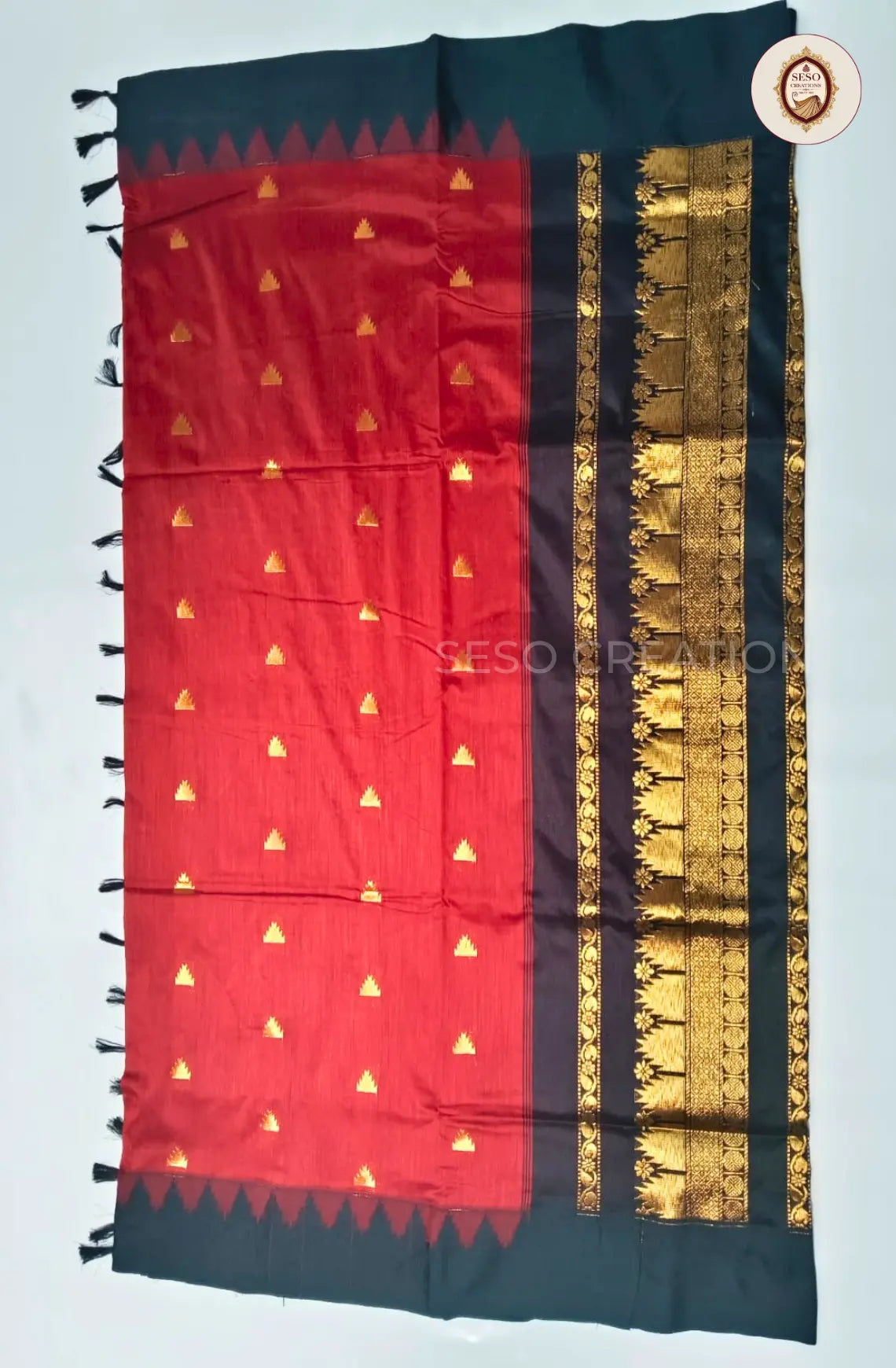 Premium Kalyani Cotton With Korvai Border - Maroon