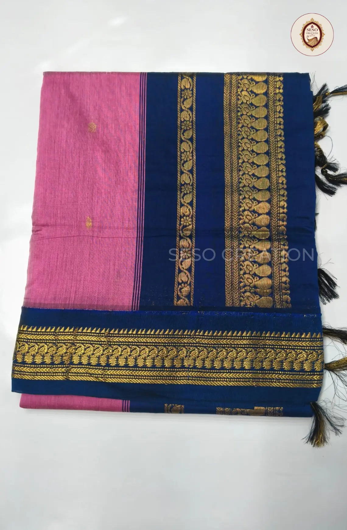 Premium Kalyani Cotton With Korvai Border - Rani