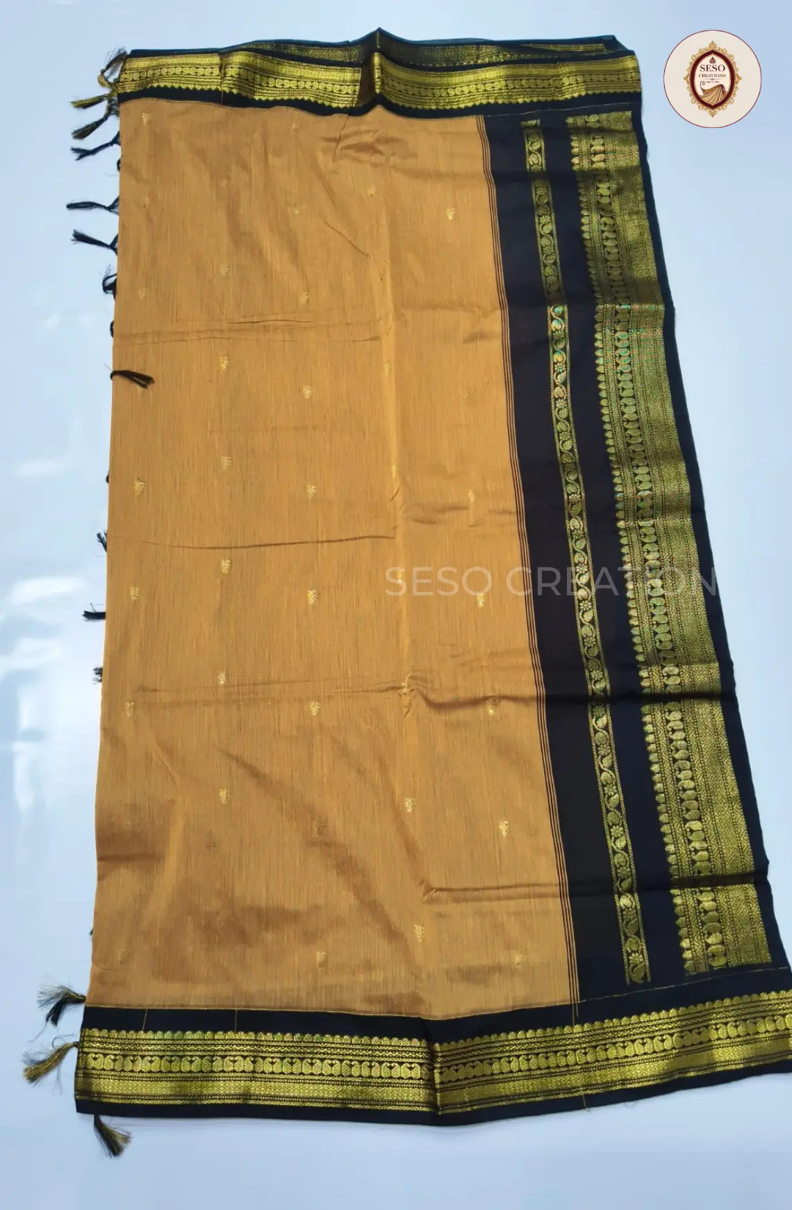 Premium Kalyani Cotton With Korvai Border - Mustard