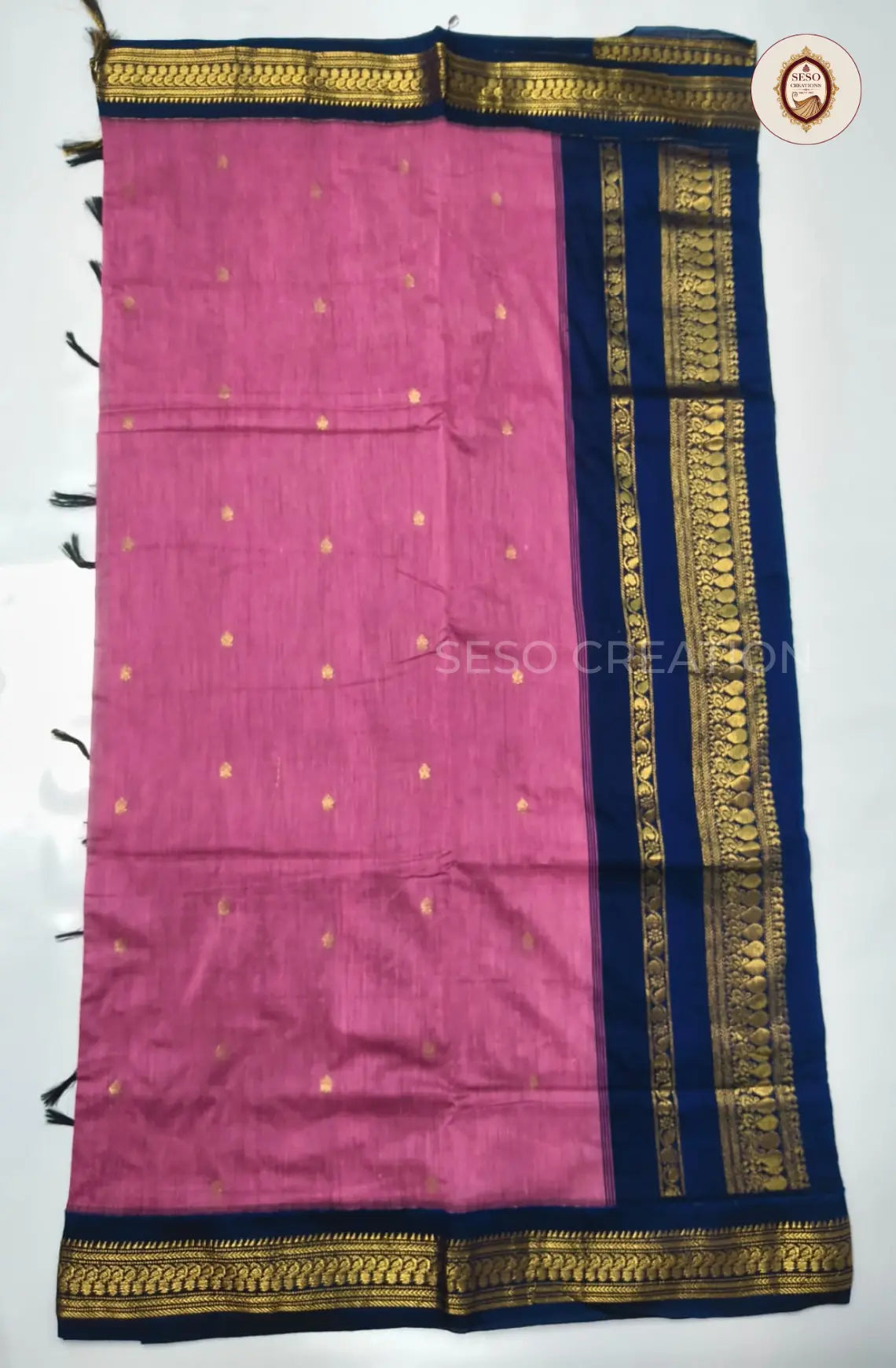 Premium Kalyani Cotton With Korvai Border - Rani