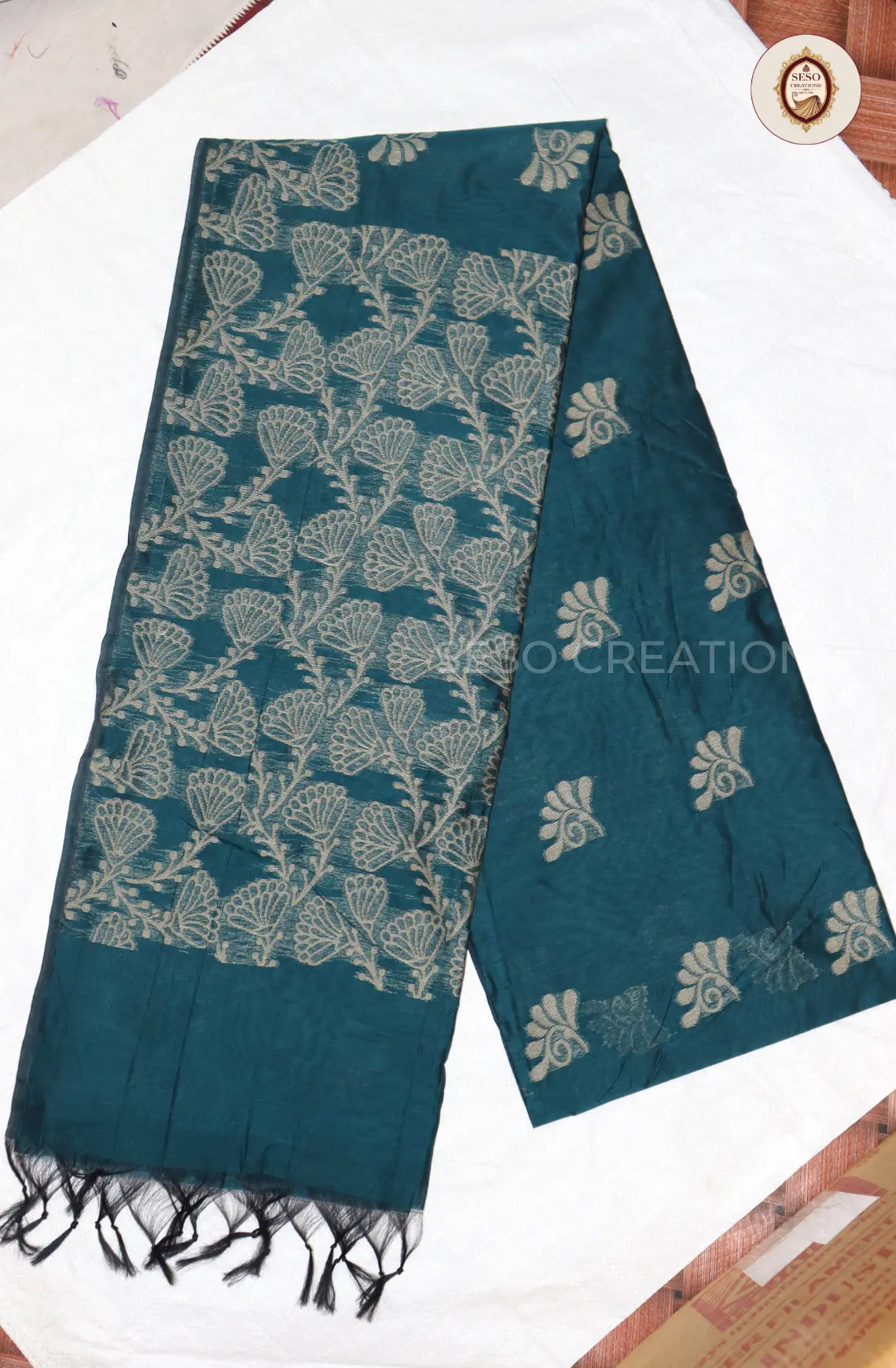 Kota Cotton Saree with Jute Butta Work - Sumathi