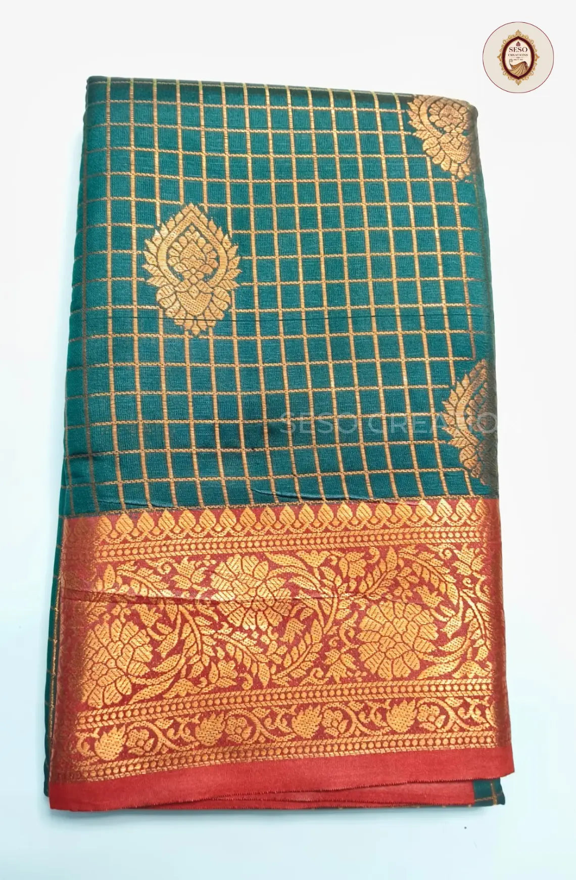 Semi Soft Silk Checked Saree with Big Butta - Sumathi