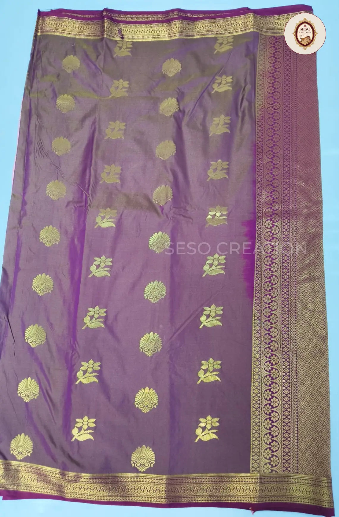 Semi Soft Silk Saree with Zari Woven Border - Vadamalli