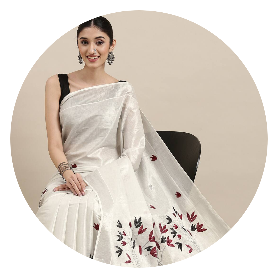 Tissue Embroidery Sarees