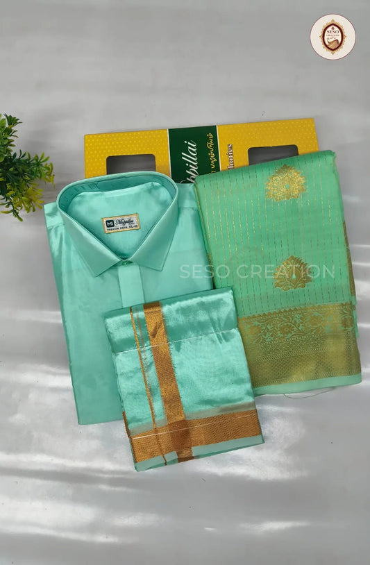 Premium Couple Combo Set with Gold Zari - Rexona