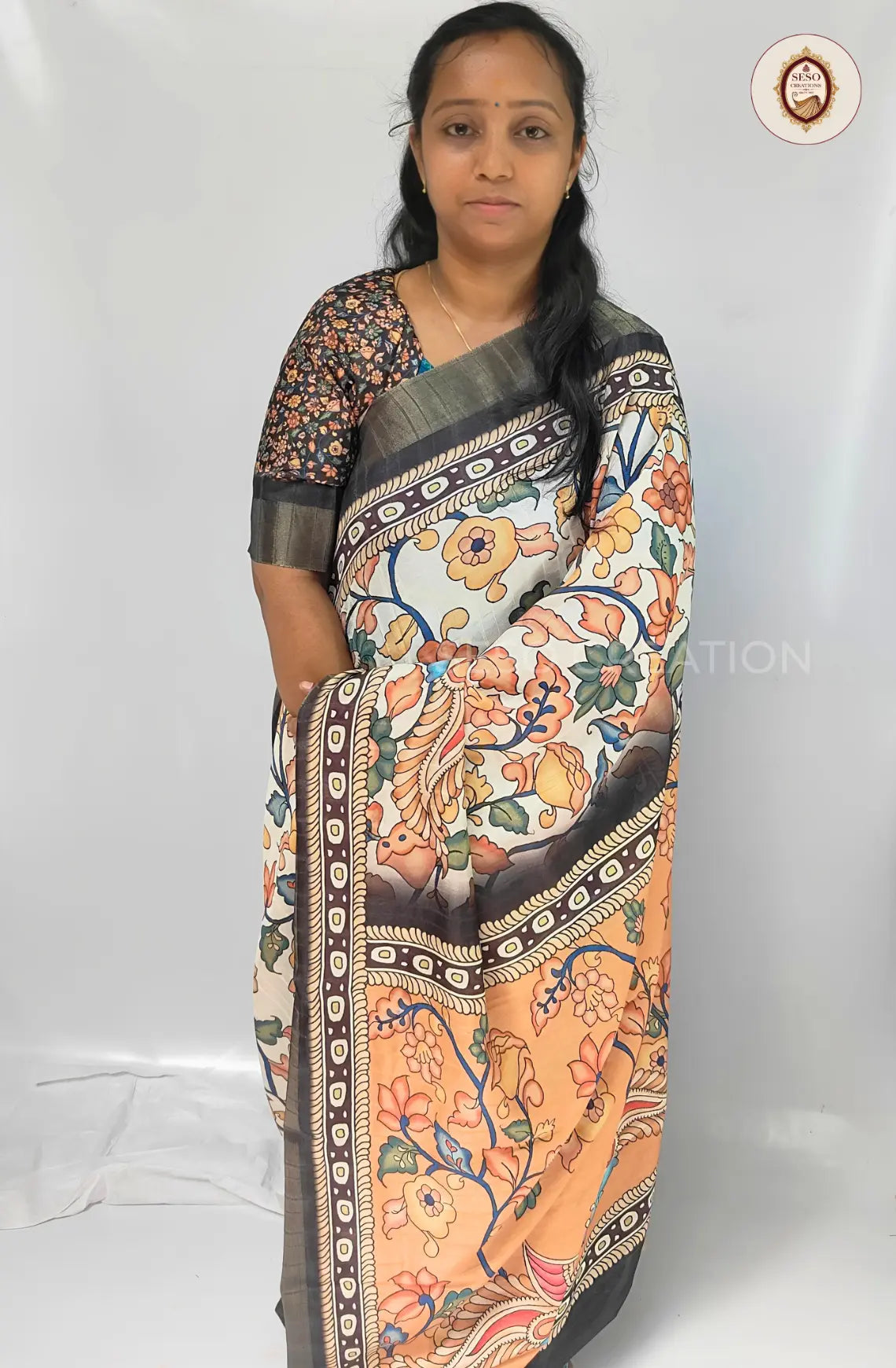 Elegant Pochampalli Silk Saree - Black