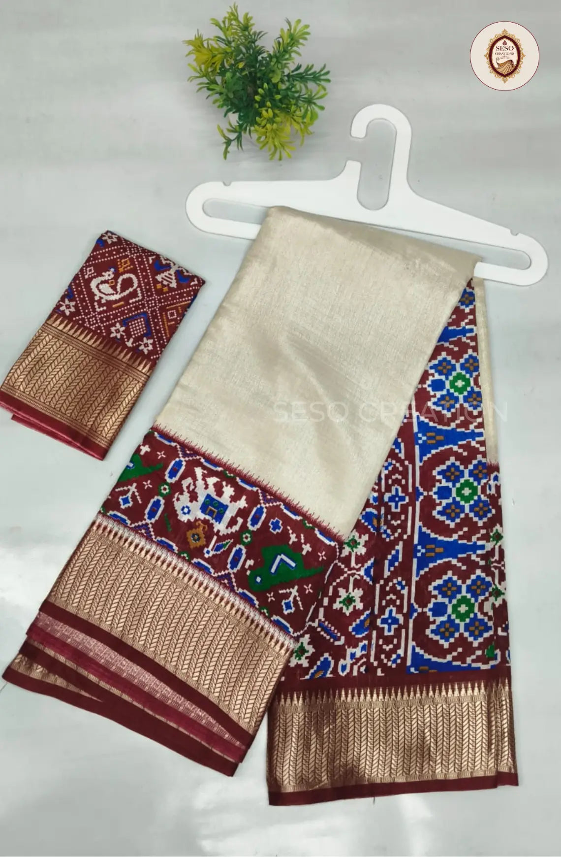 Elegant Pochampalli Silk Saree - Maroon