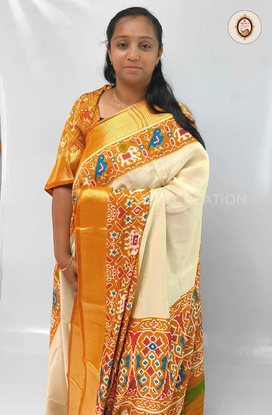 Elegant Pochampalli Silk Saree - Yellow