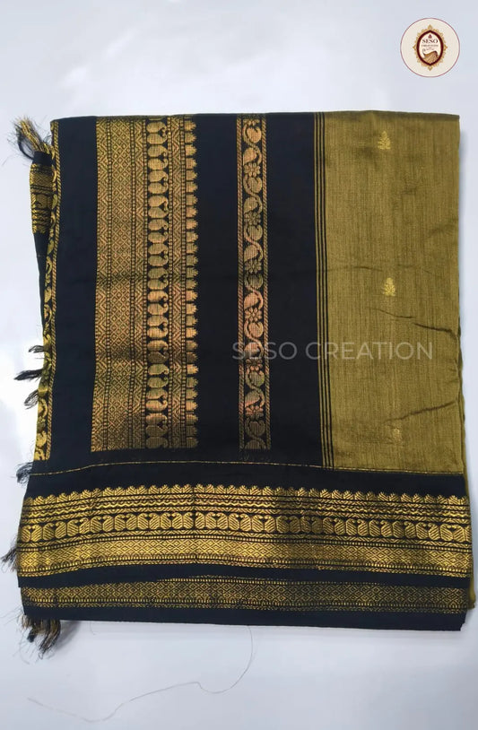Premium Kalyani Cotton With Korvai Border - Chutney