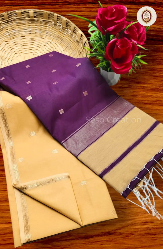 Maheshwari Cotton Saree with Butta Work - Nagapalam
