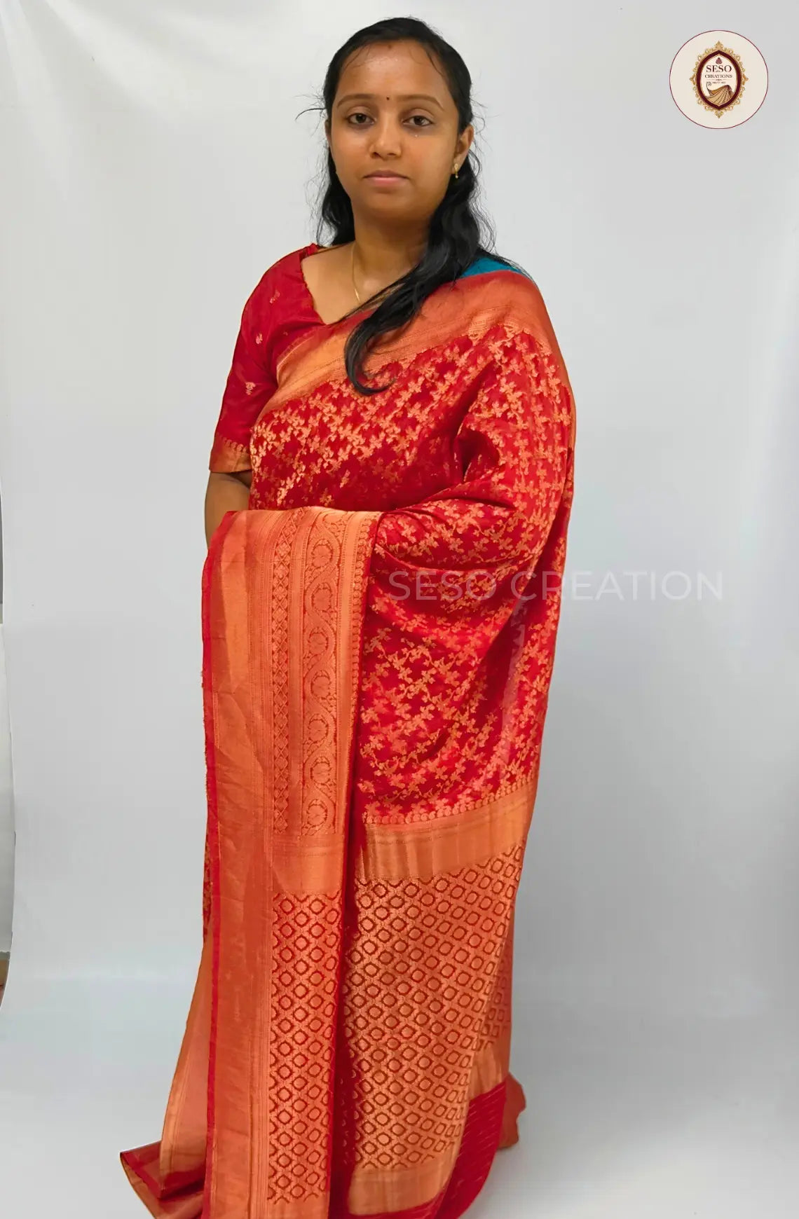 Mysore Crepe Soft Silk Saree - Red