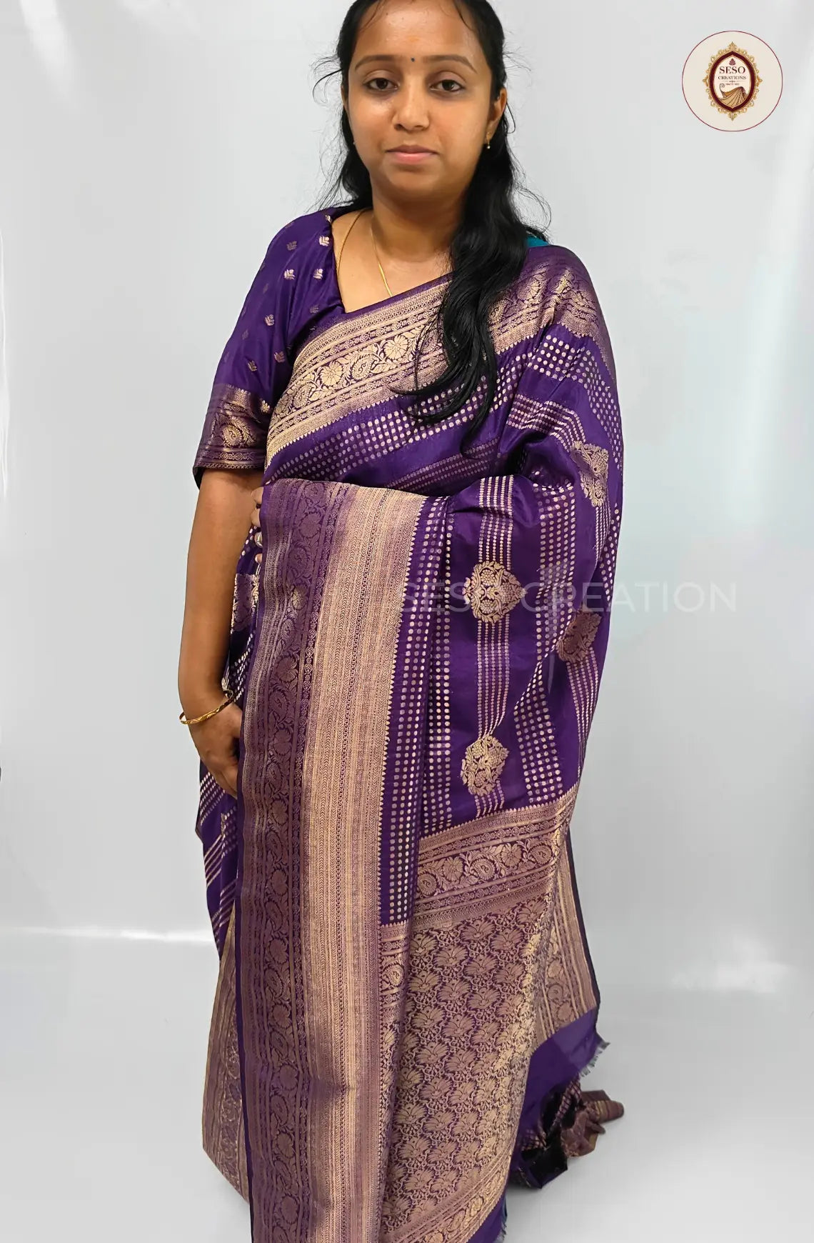 Mysore Crepe Soft Silk Saree - Violet
