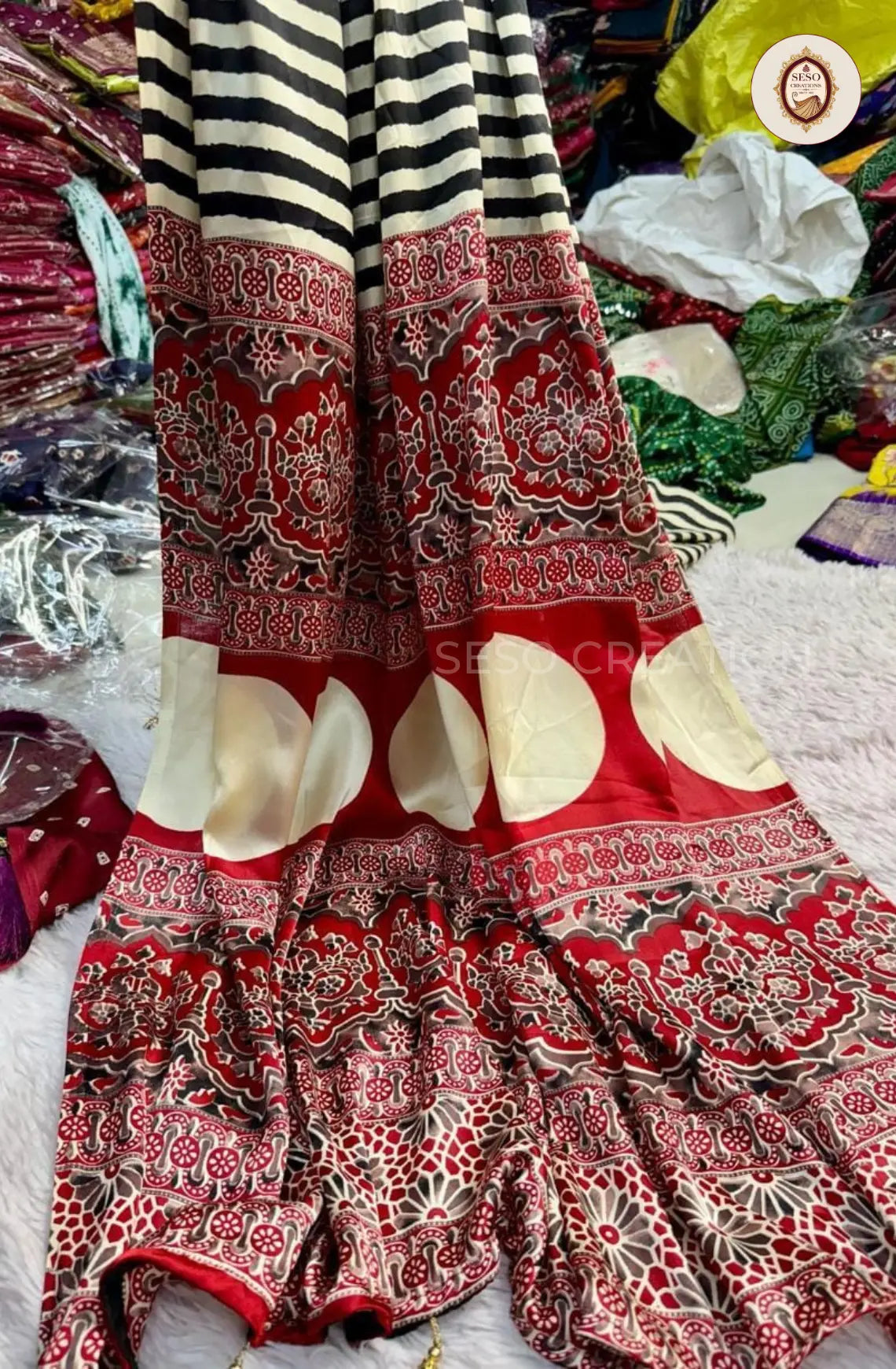 Pure Linen Cotton Saree - Multicolour