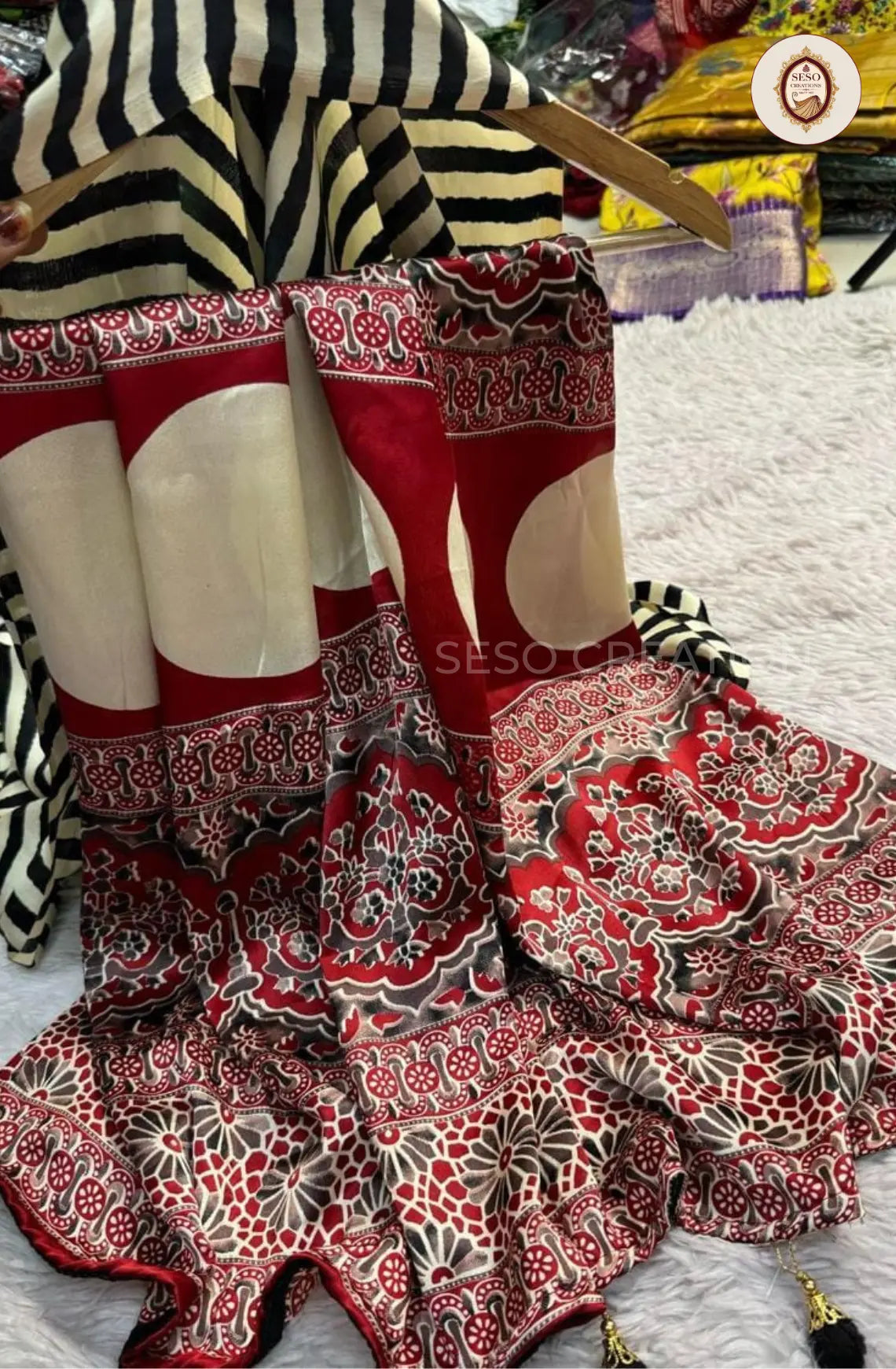 Pure Linen Cotton Saree - Multicolour