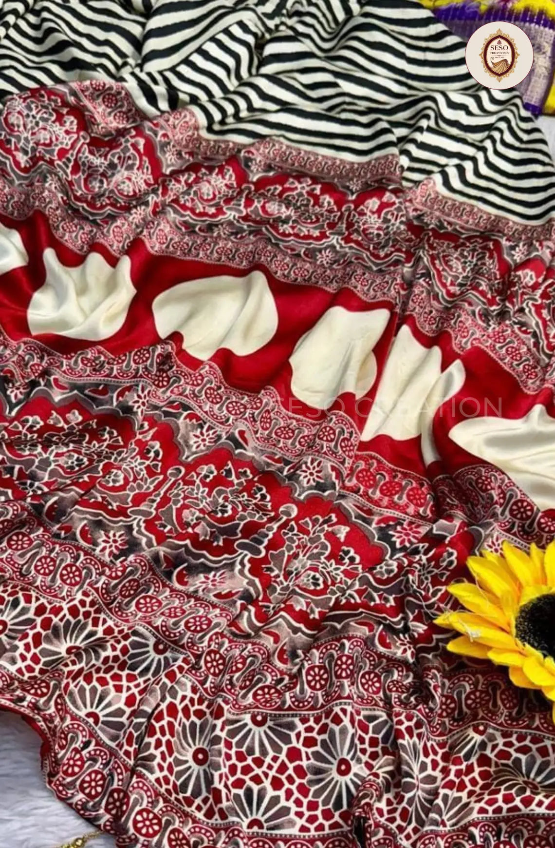 Pure Linen Cotton Saree - Multicolour