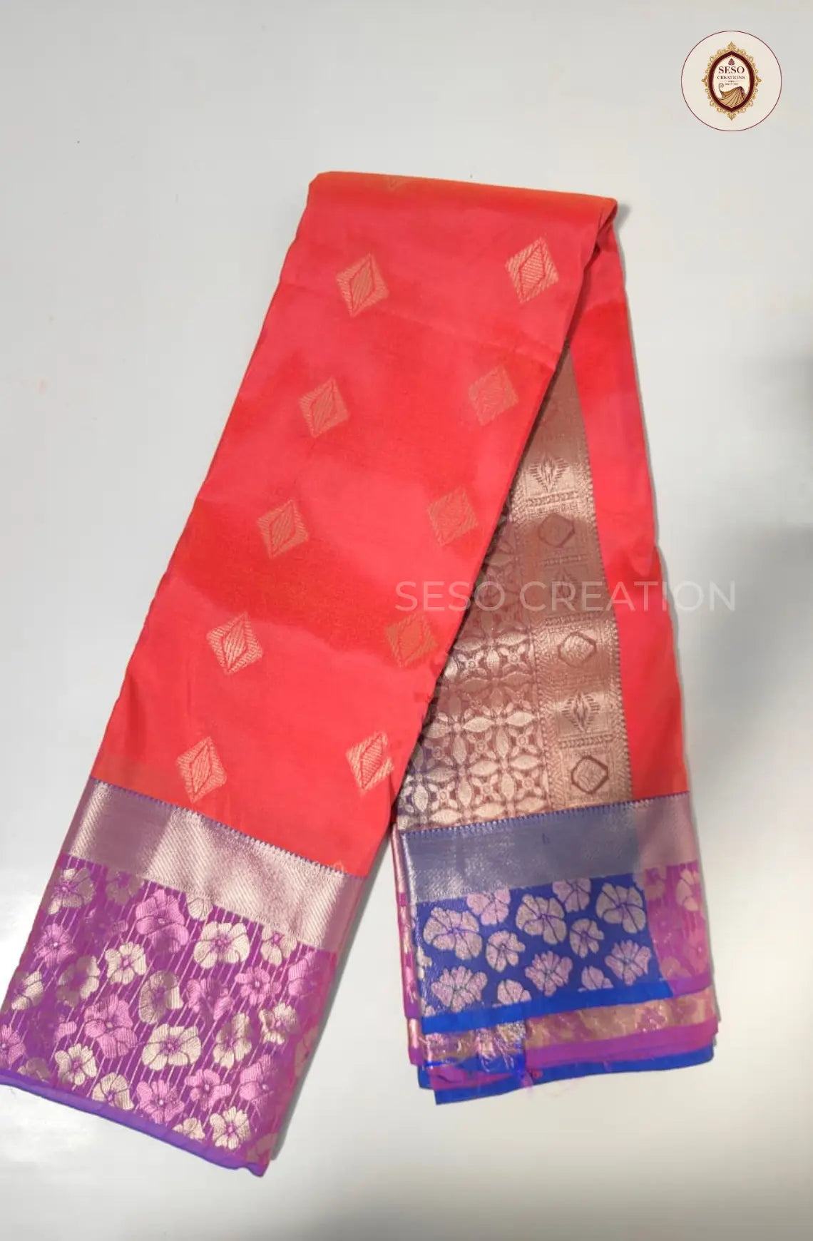 Semi Art Silk with Meena Border - Kanagambaram