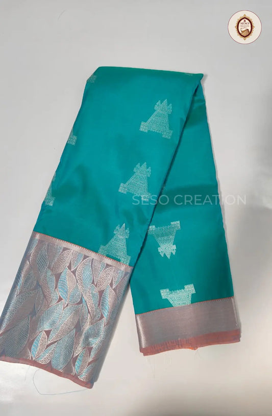 Semi Art Silk with Meena Border - Mayil