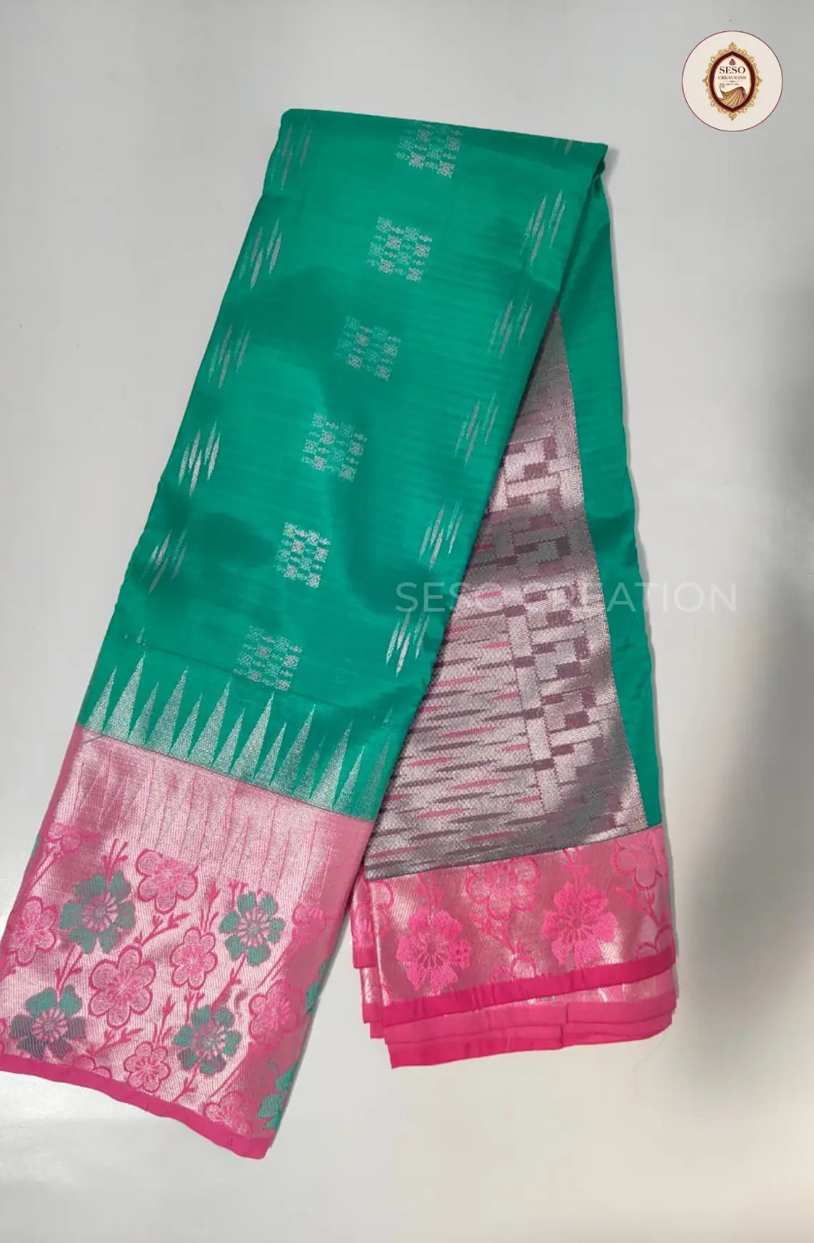 Semi Art Silk with Meena Border - Sumathi