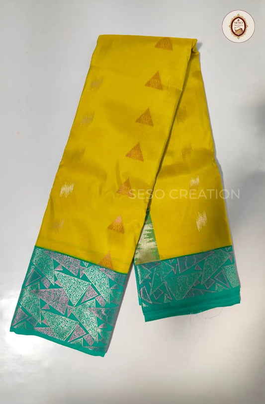 Semi Art Silk with Meena Border - Venthayam