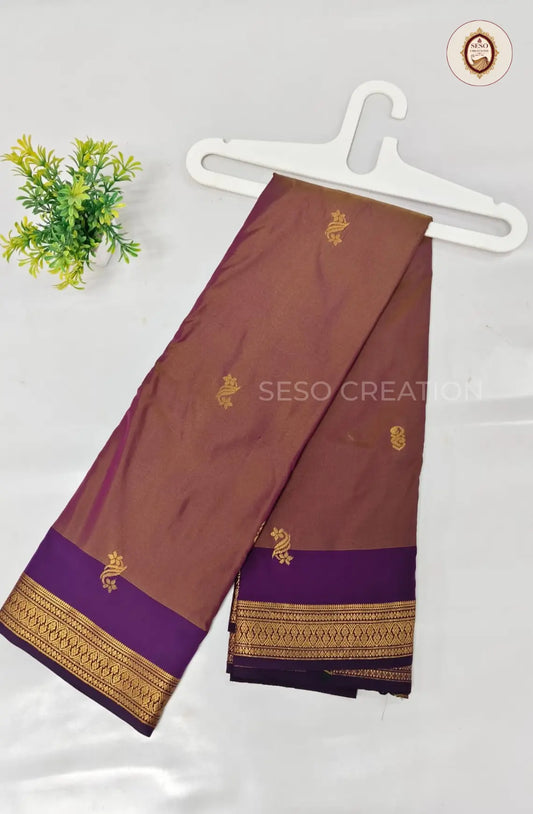 Semi Soft Silk Saree with Zari Woven Border - Vadamalli