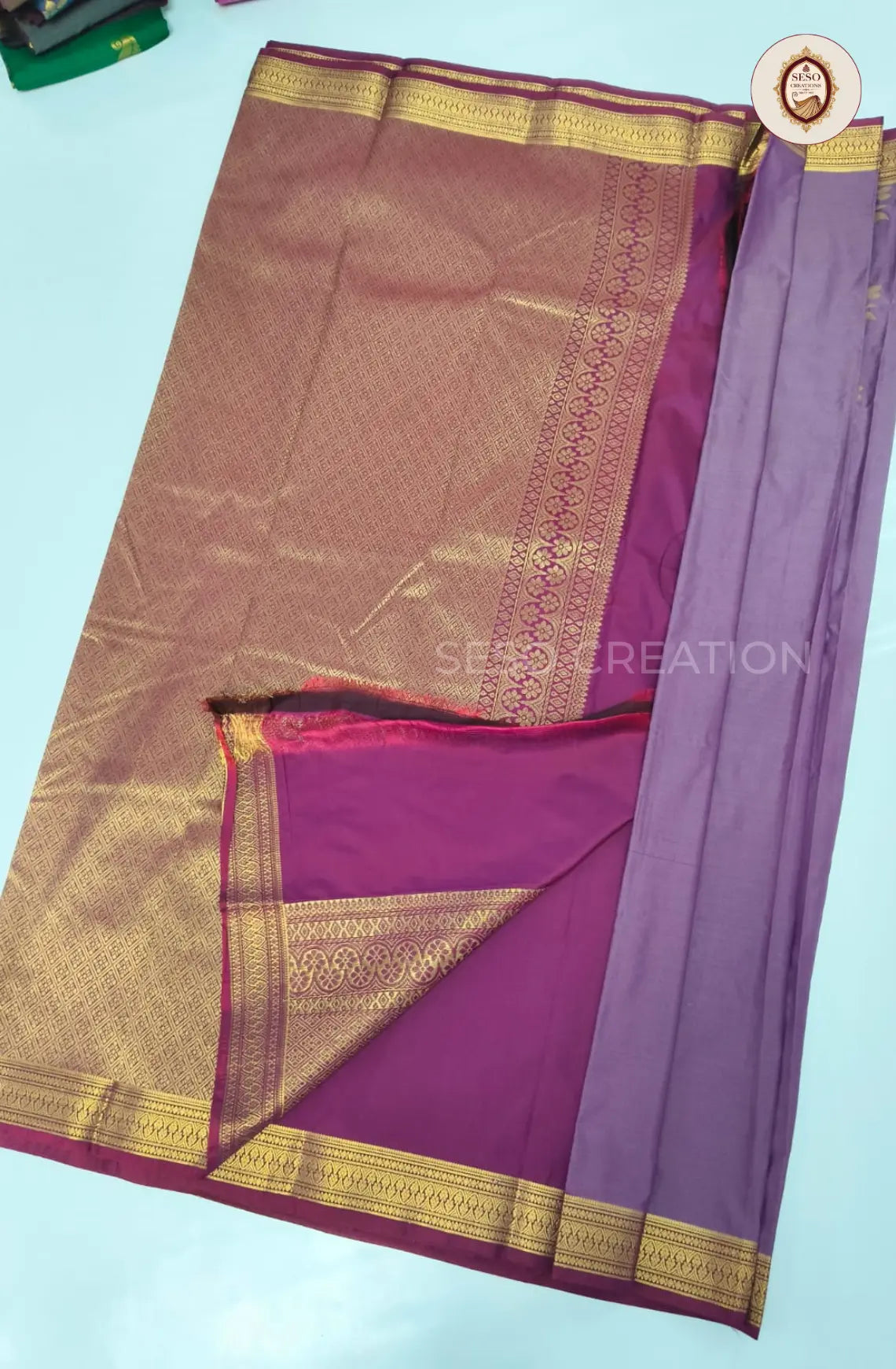 Semi Soft Silk Saree with Zari Woven Border - Vadamalli
