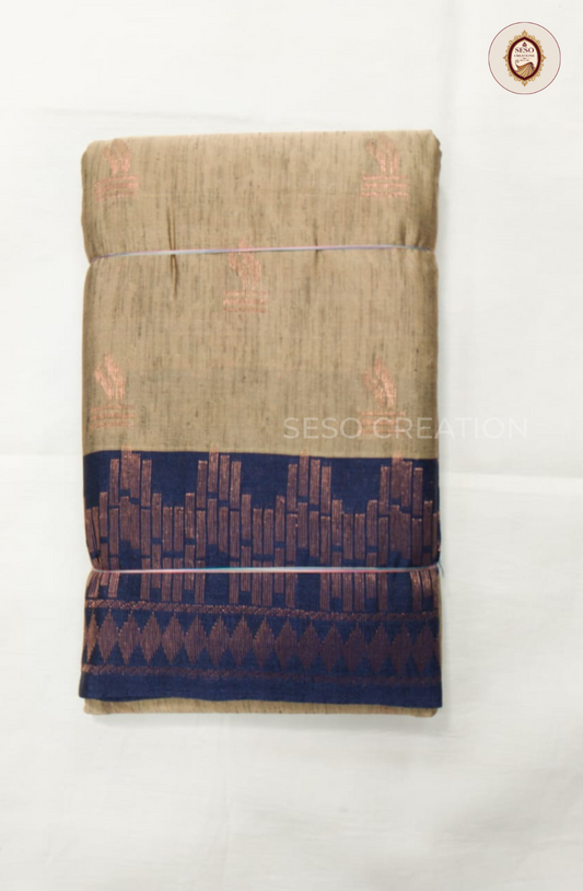 Semi Soft Silk Slub Saree  with Butta Work - Tussar
