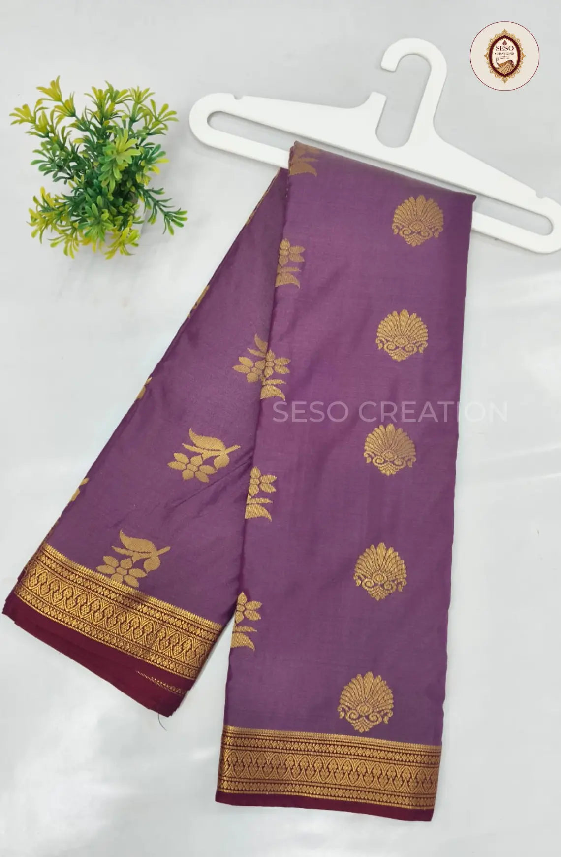 Semi Soft Silk Saree with Zari Woven Border - Vadamalli