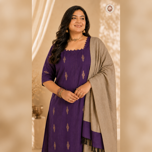 Women’s Plus Size Kurta Set with Dupatta